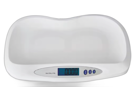 Balança Digital Eletrônica para Bebês com Medidor de Altura, Alimentada por Bateria, Escala de Quatro Pontos